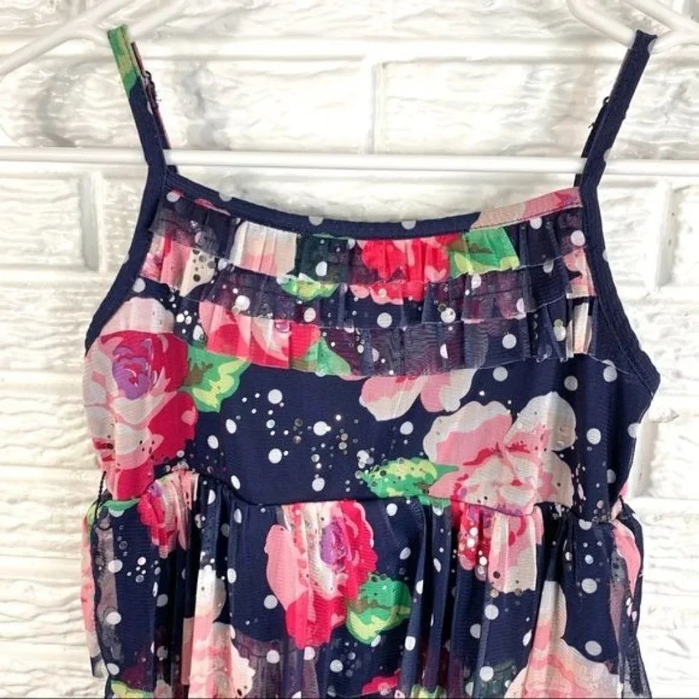5/$25 Justice Girls Multicolored Floral Ruffled Dress